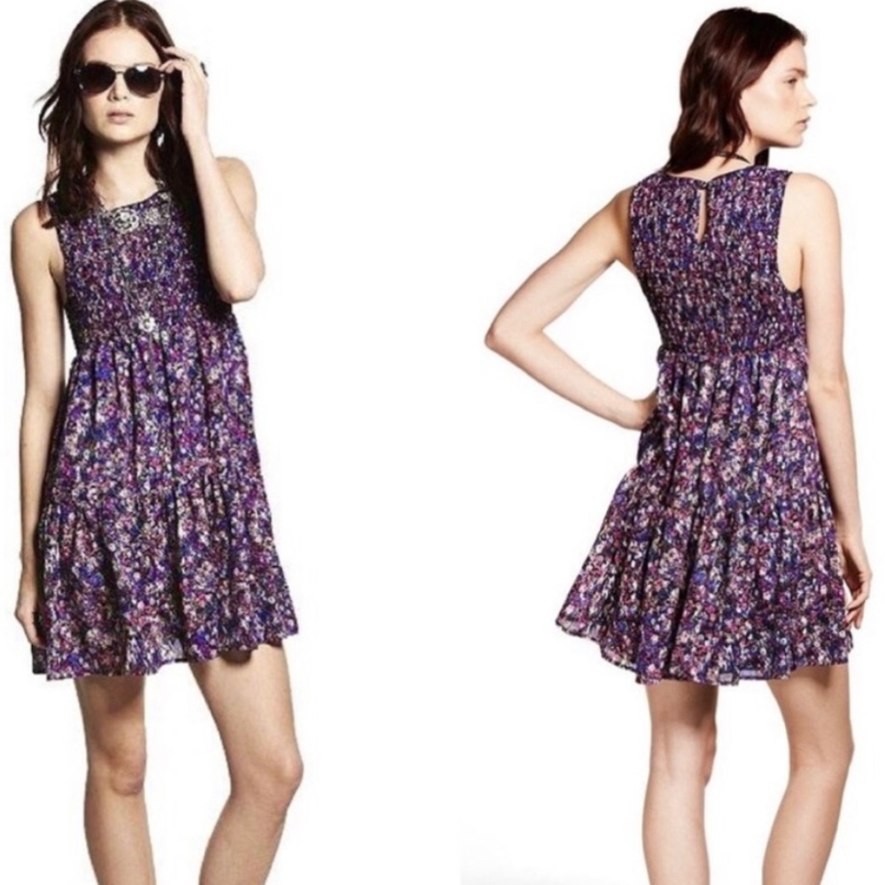 Princess Vera Wang Black and Purple Floral Dress